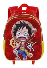 One Piece Luffy-Small 3D Backpack with Wheels Rucksack 34x26x13 cm rot Onesize Kinder - 3