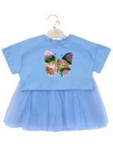 Miss 2 pièces Ensemble Papillon Volant Bleu clair - 1