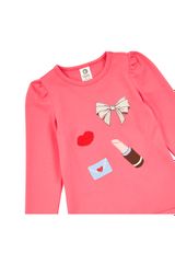 Green Cotton Langarmshirt Mädchen rot 86 - 2