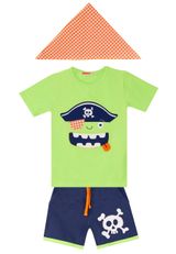 Denokids CFF-20Y1-317 Monkey Plaid Shorts Set Jungen gruen 104 - 0