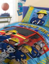 Faro Tekstylia Bettwäsche Feuerwehrmann Sam 135x100 cm blau - 1