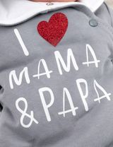 Baby Sweets Overall I love Mama & Papa I Love Mama & Papa Gefüttert weiß 56 (Neugeborene) - 2