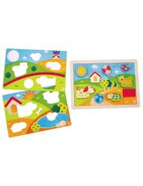 Hape 11 Teile Puzzle Pepe und Friends Sonnental 29,4x17,8x1,7 cm 12+ Monate bunt - 1