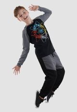 Lang Zweiteiler Jungen schwarz 146 - 8