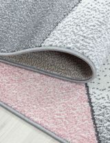 Teppich Vierecke pink grau 80x150 - 3