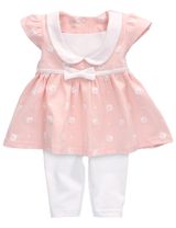 Baby Sweets 2 Teile Set Floral weiß 80 (9-12 Monate) - 0