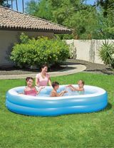 Bestway Familienpool 2-Ring Wasserkapazität 544 Liter 262x157x46 cm 3+ Jahre blau - 4