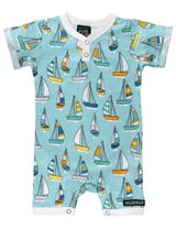 Villervalla Strampler Boot blau - 0