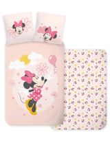 Disney 2 Teile Bettwäsche Minnie Mouse Floral 70x90 cm rosa - 0