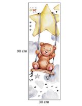 SIPO Wandaufkleber 90x30 cm Teddybär auf Schaukel - 1