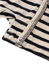 Ebbe Kids Strampler Streifen beige 80 (9-12 Monate) Offwhite stripe - 3