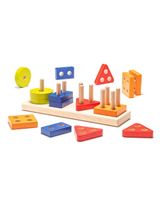 Cubika 17 pièces Jeu d'encastrement Formes Bois 19,5x5,5x6 cm 18+ mois Multicolore - 1
