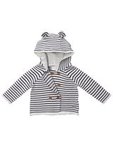 Rock A Bye Baby Boutique Strickjacke Streifen Kapuze weiß 56/62 (0-3 Monate) - 1