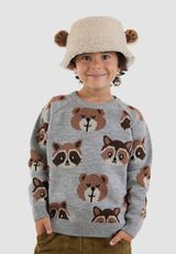 Denokids Bear&Raccoon Strickpullover Jungen grau 104 - 3