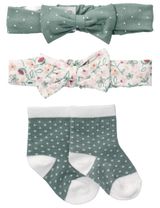 Bonjour Bebe 7 Teile Set Floral Punkte grün 56/62 (0-3 Monate) - 5