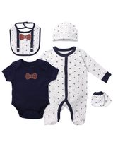 Rock A Bye Baby Boutique 5 Teile Set Gentleman weiß 50/56 (Neugeborene) - 0