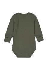 Müsli by Green Cotton Langarmbody Unifarben dunkelgruen 86 - 2