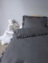 DETEXPOL 2 pièces Linge de lit Volant 135x100 cm Gris foncé - 2
