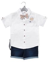 Little gent 4 pièces Ensemble 5-8 ans Blanc - 1