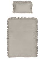 DETEXPOL 2 pièces Linge de lit Volant 135x100 cm Taupe - 0