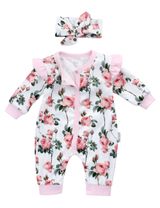 Baby Sweets 2 Teile Set Schleife Floral rosa 62 (0-3 Monate) - 1