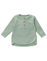 MaBu Kids T-shirt à manches longues Nice Nice, Wild & Cute Gaufré Vert sauge 4-5A (110 cm) - 0