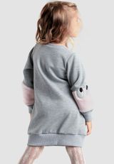 Fluffy Mädchen Kleid grau 116 - 4