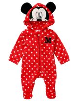 Disney Strampler Minnie Mouse Punkte Fleece rot 56/62 (0-3 Monate) - 0