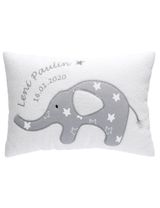 Baby Sweets Kissen Elefant Little Elephant Sterne Handmade 30x21 cm weiß - 0
