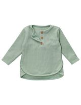 MaBu Kids T-shirt à manches longues Nice Nice, Wild & Cute Gaufré Vert sauge 4-5A (110 cm) - 1