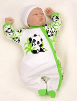Baby Sweets Strampler Happy Panda grün 56 (Neugeborene) - 1