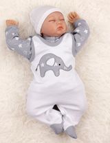 Baby Sweets 2 Teile Set Little Elephant Sterne weiß 9 Monate (74) - 3