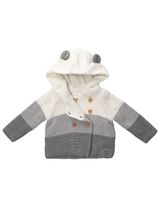 Rock A Bye Baby Boutique Strickjacke Streifen Kapuze grau 62/68 (3-6 Monate) - 1