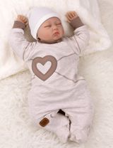 Baby Sweets Grenouillère Cœurs Beige Naissance (56 cm) - 1