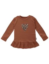 Baby Sweets T-shirt à manches longues Coeur Mes Préférés Volant Marron 3-4A (104 cm) - 0