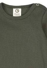 Müsli by Green Cotton Langarmbody Unifarben dunkelgruen 68 - 2