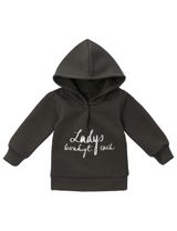 MaBu Kids Hoodie Ladys beruhigt euch Grüße, Gemüse dunkelgrau 116 (5-6 Jahre) - 0