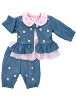 Baby Sweets 3 Teile Set Floral blau - 0
