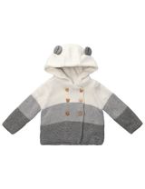 Rock A Bye Baby Boutique Strickjacke Streifen Kapuze grau 56/62 (0-3 Monate) - 0