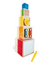 Hape 6 Teile Stapelturm Holz 12,4x13,9x12,5 cm 18+ Monate bunt - 0