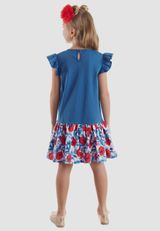 Denokids Unifarben / Geblümt blau 104 - 5