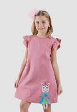 Denokids Kleid Unifarben pink 98 - 3