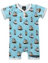 Villervalla Strampler Schiff blau - 0