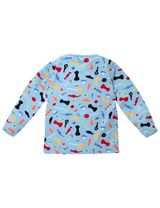 Villervalla Langarmshirt Süßigkeiten blau 140 (9-10 Jahre) - 1