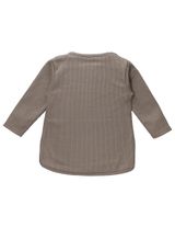 MaBu Kids Langarmshirt Cute Nice, Wild & Cute Waffelpiqué taupe 116 (5-6 Jahre) - 2