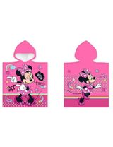 Disney Badeponcho Minnie Mouse Kapuze 100x50 cm rosa - 0