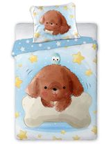 Faro Tekstylia Bettwäsche Hund 135x100 cm blau - 0
