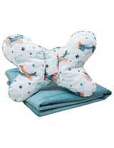 Luli Lu 2 Teile Set Flugzeug Gefüttert 70x100 cm blau - 0