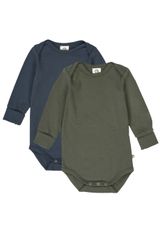 Müsli by Green Cotton Langarmbody Unifarben dunkelgruen 86 - 0