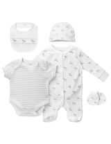 Rock A Bye Baby Boutique 5 Teile Set Schaukelpferd weiß 50/56 (Neugeborene) - 0